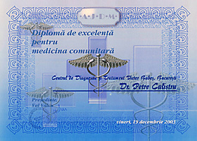 Diploma de excelenta pentru medicina comunitara